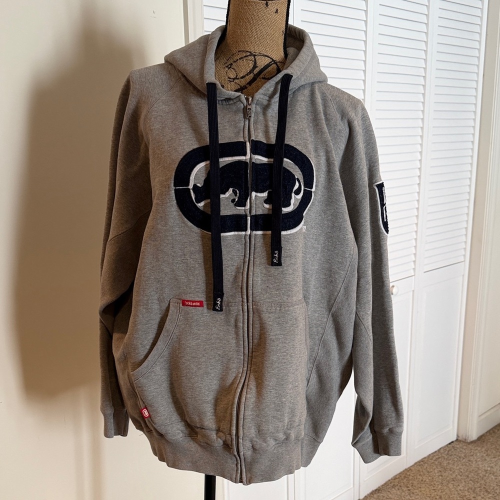Ecko Unlimited Gray Hoodie with black logo